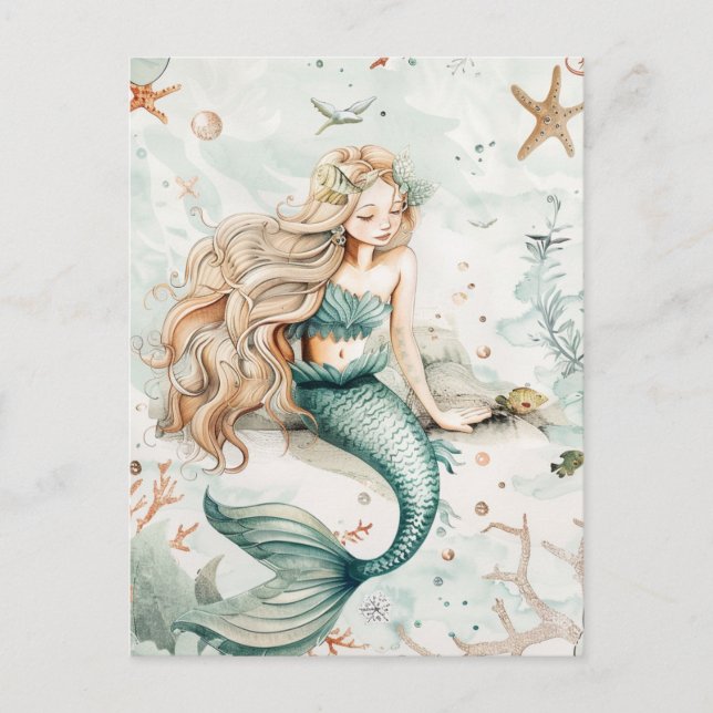 Postal Una Sirena Linda (Anverso)