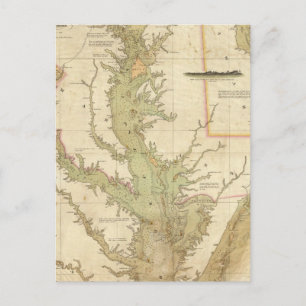 Postal Una tabla de las bahías de Chesapeake y Delaware