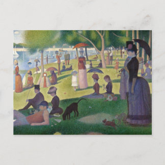Postal Una tarde de domingo en la Grande Jatte