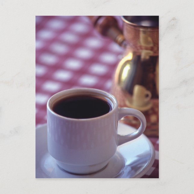 Postal Una taza de café árabe. Siria. Medio (Anverso)