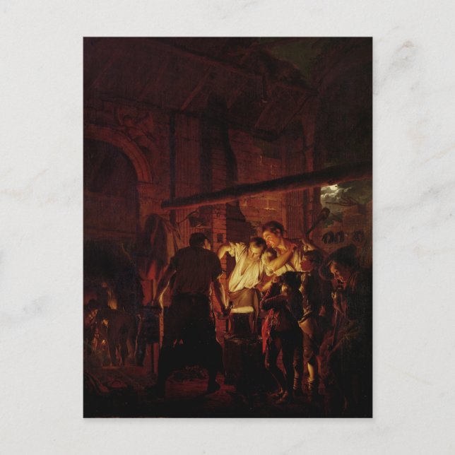 Postal Una tienda de herreros, 1771 (Anverso)