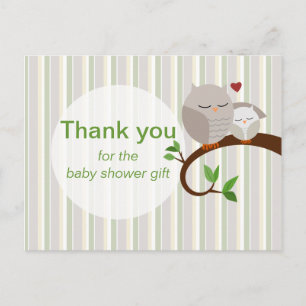 Postal Una Toma De Un Búho Baby Shower Gracias Postcard