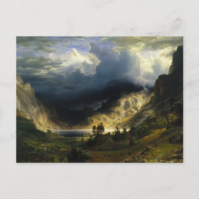 Postal Una tormenta en las montañas rocosas en Bierstadt (Anverso)