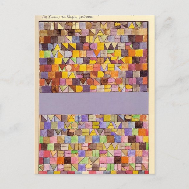 Postal Una vez emergió del gris de la noche de Paul Klee (Anverso)