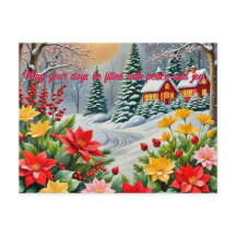 Una vibrante carta de Navidades del jardín de flor