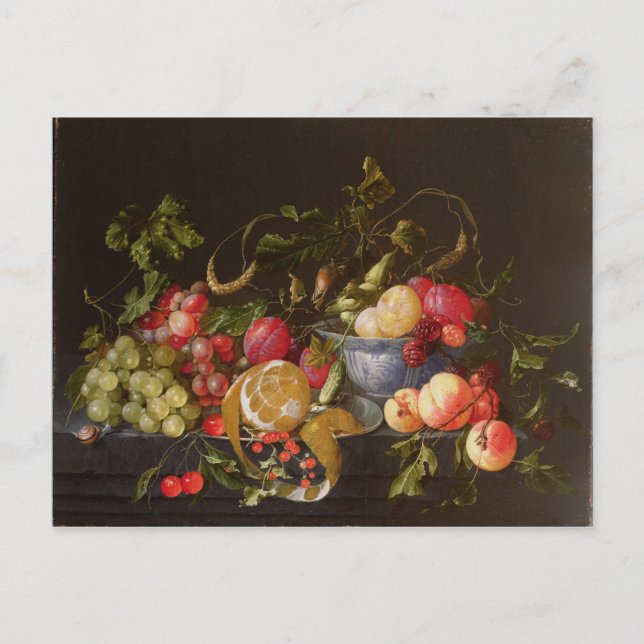 Postal Una vida fija de fruta (Anverso)