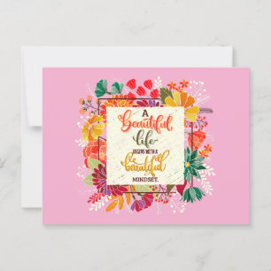 Postal Una Vida Hermosa Comienza Con Una Hermosa Mentalid