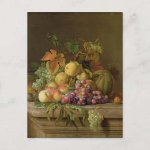 Postal Una vida muerta de melones, uvas y melocotones