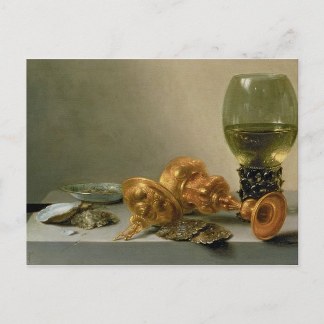 Postal Una vida quieta con un Roemer y una Copa de Gilt (Anverso)