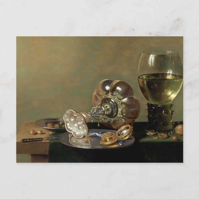 Postal Una vida quieta con un vaso de vino (Anverso)
