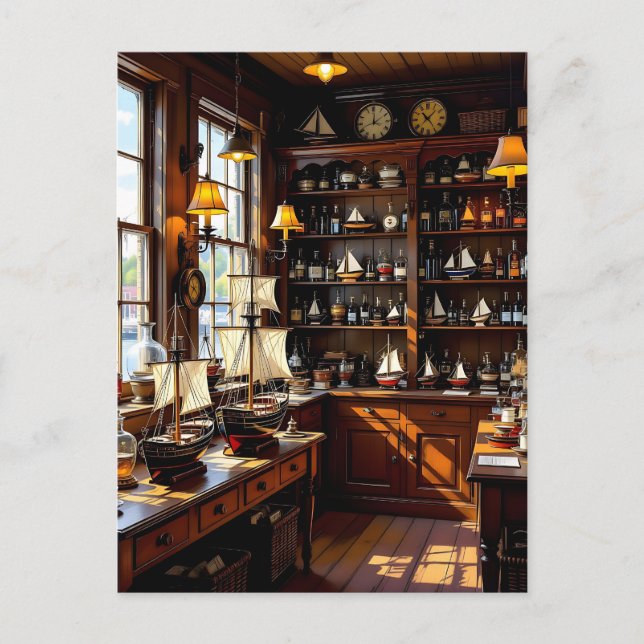 Postal Una vieja tienda marítima | Manteniéndose en conta (Anverso)