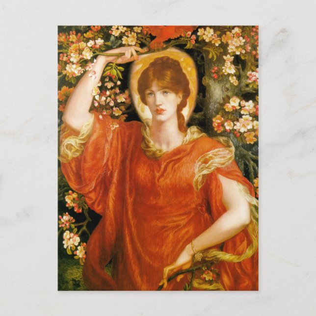 Postal Una visión de Fiammetta - Dante Gabriel Rossetti (Anverso)