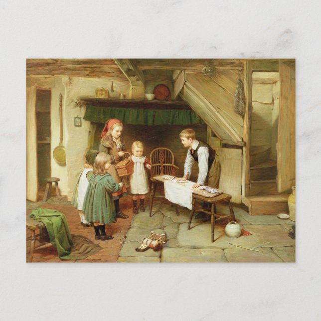 Postal Una visita a la tienda de dulces (Anverso)