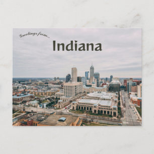 Postal Una vista aérea del centro de Indianápolis Indiana