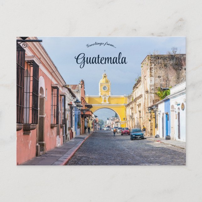 Postal Una vista de Antigua Guatemala (Anverso)