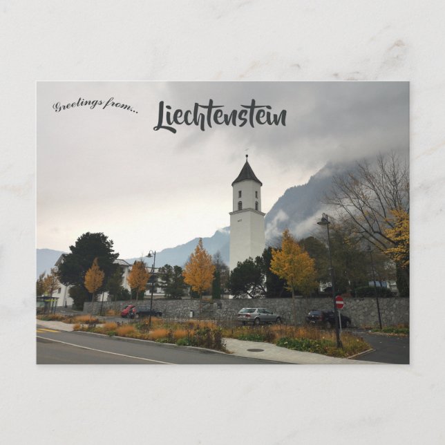 Postal Una vista de Balzers Liechtenstein (Anverso)
