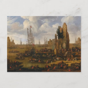 Postal Una Vista De Capriccio A Una Ocupada Escena Del Pu