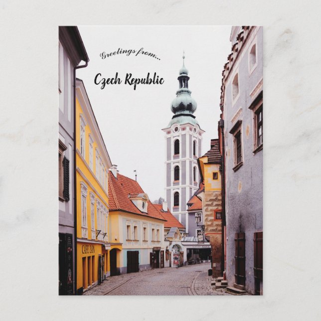 Postal Una vista de Cesky Krumlov República Checa (Anverso)