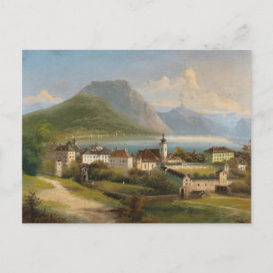 Postal Una vista de Gmunden   Johann Wilhelm Jankowsky