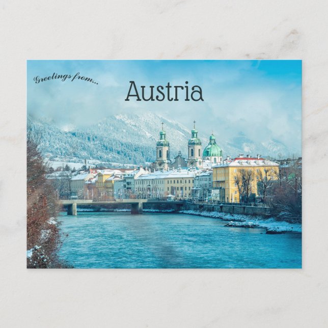 Postal Una vista de Innsbruck Austria (Anverso)