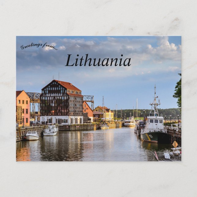 Postal Una vista de Klaipeda Lituania (Anverso)