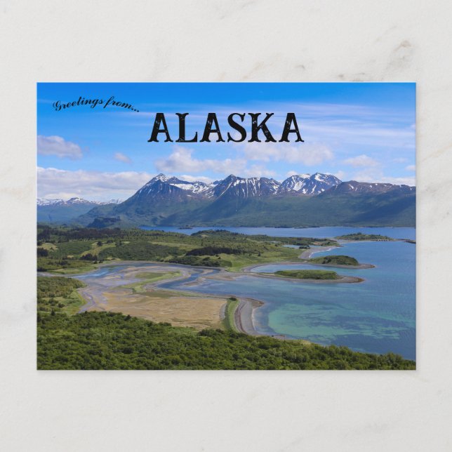 Postal Una vista de la bahía de Uganik Alaska (Anverso)