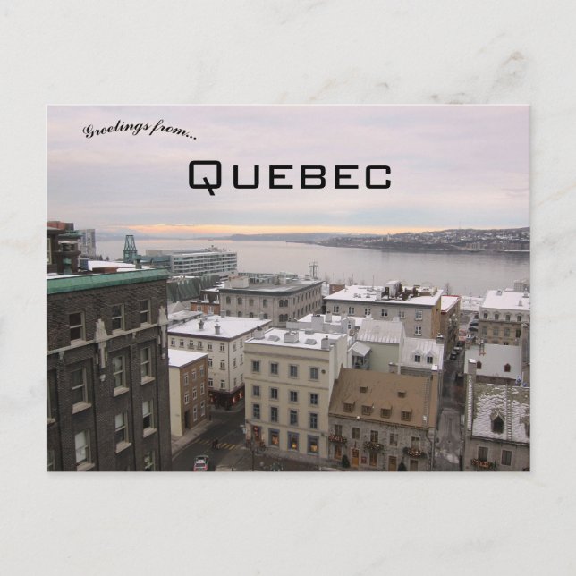 Postal Una vista de la ciudad de Quebec Quebec Canadá (Anverso)