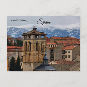 Postal Una vista de la ciudad vieja de Segovia España