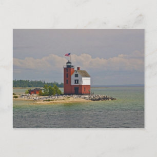 Postal Una vista de la Estación de Luz de Round Island.
