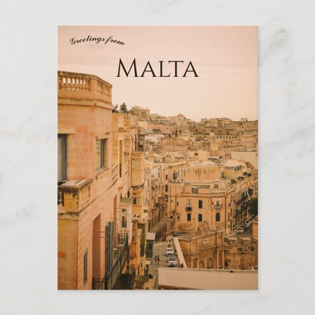 Postal Una vista de La Valeta Malta (Anverso)