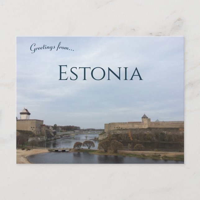 Postal Una vista de Narva Estonia (Anverso)