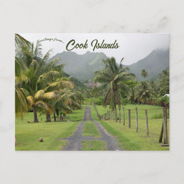 Postal Una vista de Rarotonga Islas Cook (Anverso)