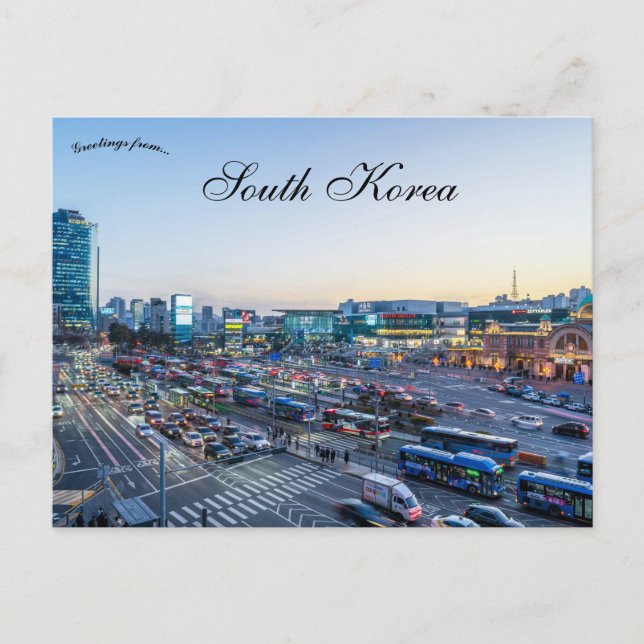 Postal Una vista de Seúl Corea del Sur (Anverso)