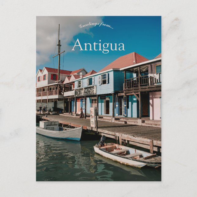 Postal Una vista de St Johns Antigua (Anverso)