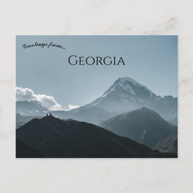 Postal Una vista de Stepantsminda Antiguamente Kazbegi Ge (Anverso)