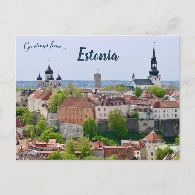 Postal Una vista de Tallin Estonia (Anverso)