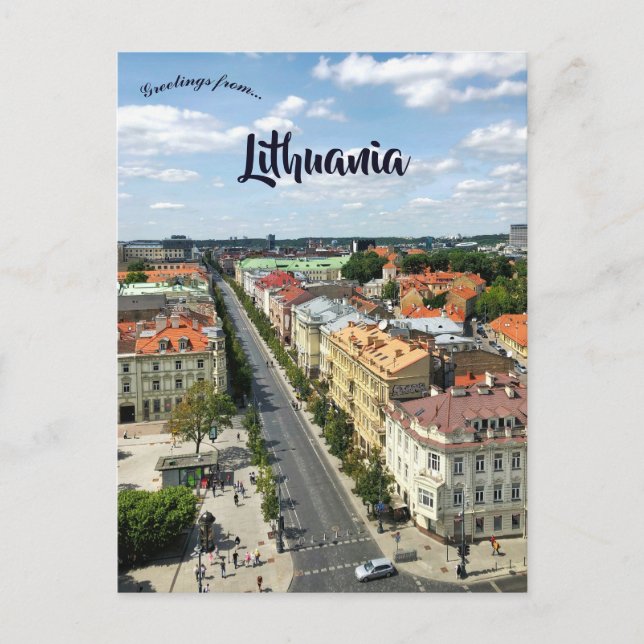 Postal Una vista de Vilnius Lituania (Anverso)