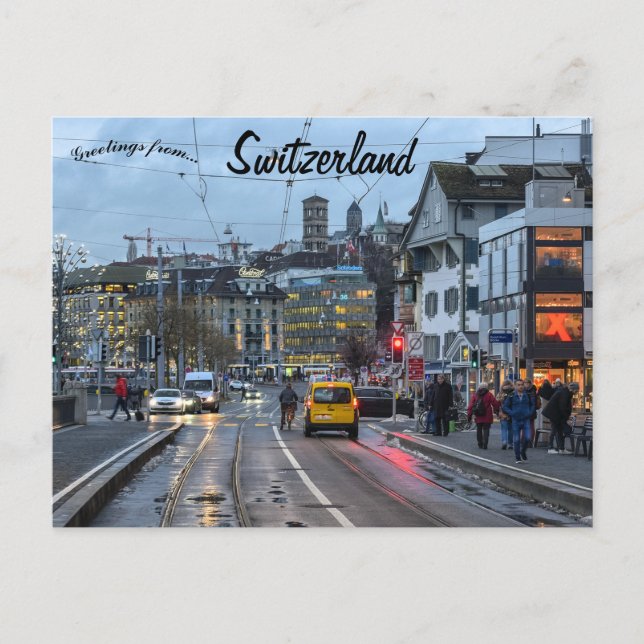 Postal Una vista de Zúrich Suiza (Anverso)