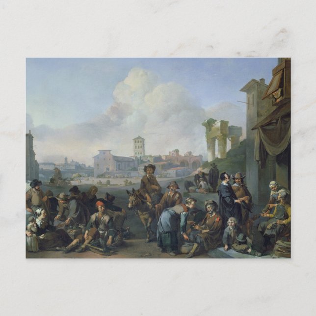 Postal Una vista en Roma, 1668 (Anverso)