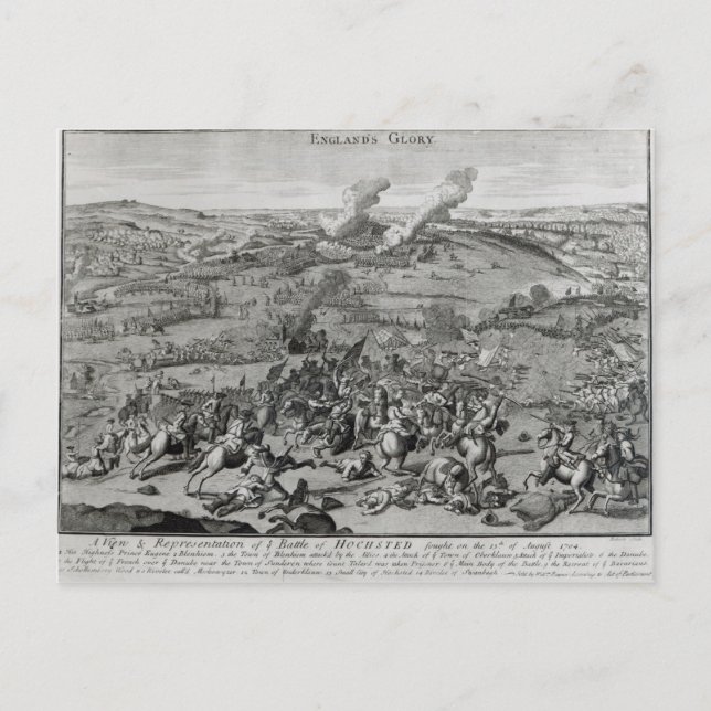 Postal Una vista y representación de la batalla de (Anverso)