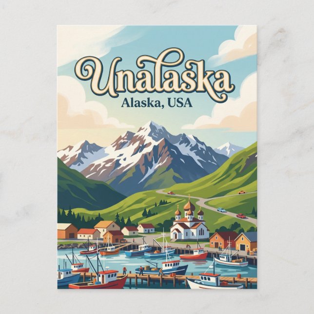 Postal Unalaska, Alaska, EE. UU. EE. UU. (Anverso)
