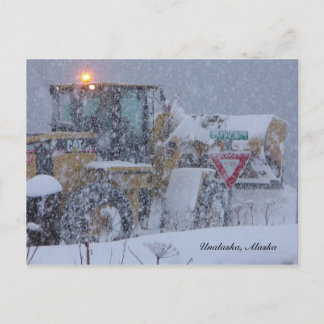 Postal Unalaska, Alaska:  Limpiando la nieve.