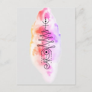 Postal Unalome Doodle Arcoíris Minimalista