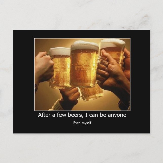Postal Unas cuantas cervezas postcard (Anverso)