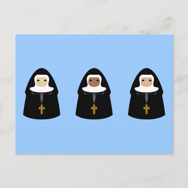 Postal Unas pequeñas monjas ricas (Anverso)