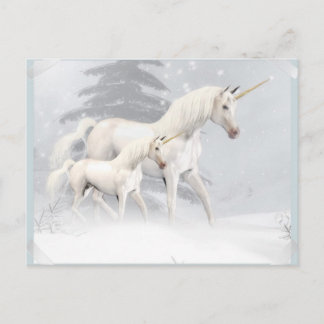 Postal Unas Unicornios Cuestas En Nieve 1