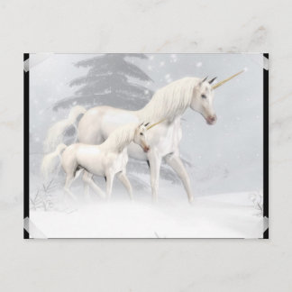 Postal Unas Unicornios Cuestas En Nieve 1
