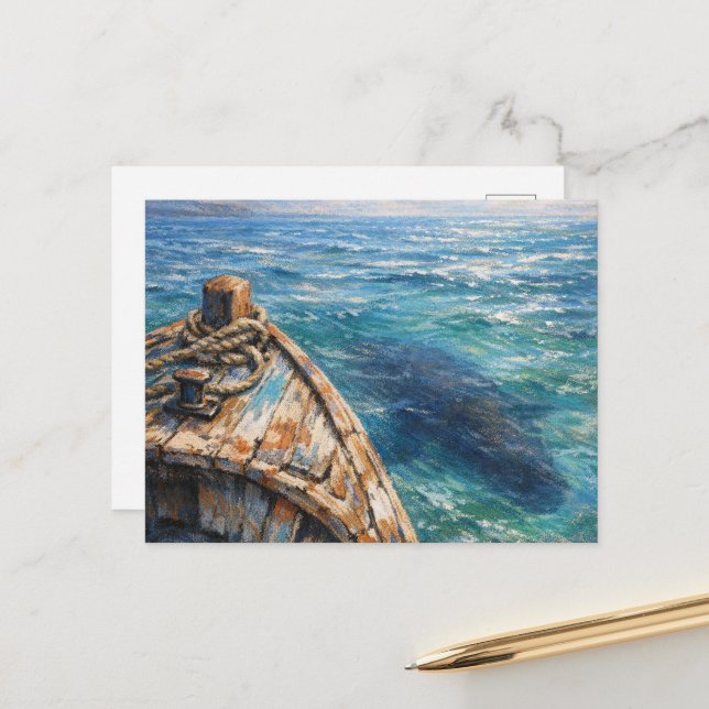 Postal Underwater Visitor - Pastel Painting Style Art (Anverso/Reverso In Situ)