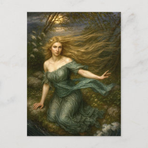 Postal Undine a la luz de la luna