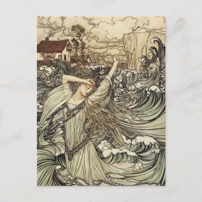 Postal Undine de Arthur Rackham (Anverso)